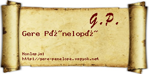 Gere Pénelopé névjegykártya